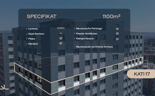 Kati 17 – Zyrë 1100m² me #QIRA në Pejton, Prishtinë